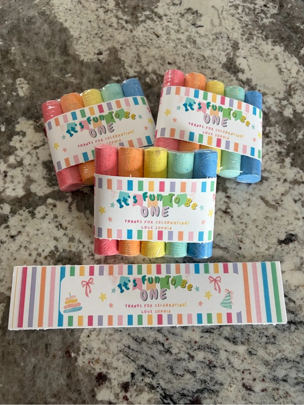 Party Favor- Chalk- Pastel Rainbow 